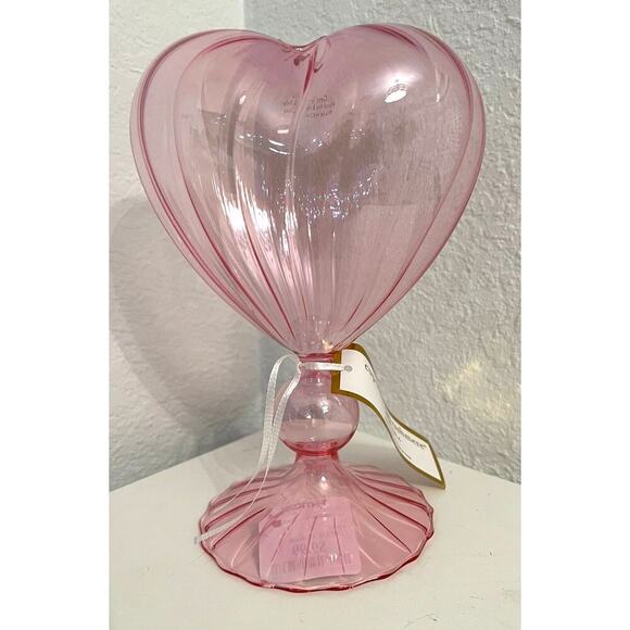 Cupcakes and Cashmere Candlestick Holder Decorative PINK HEART - Picture 1 of 6